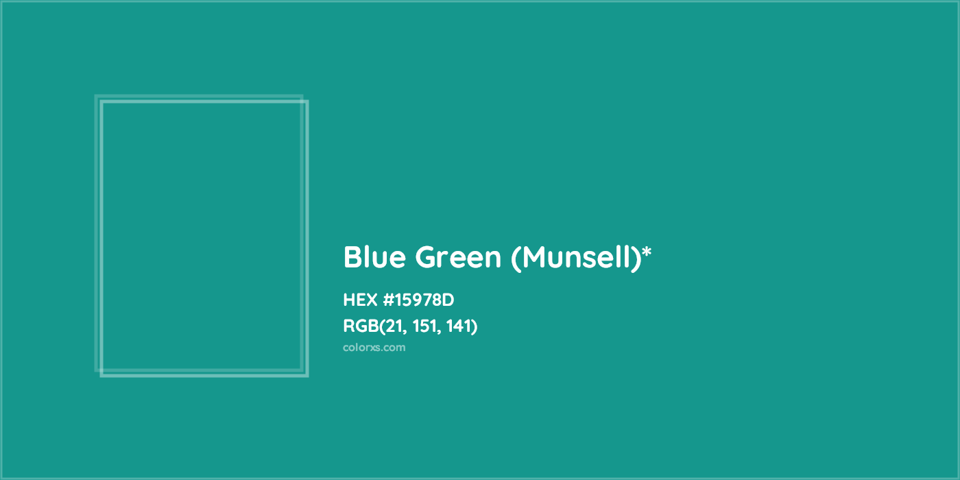HEX #15978D Color Name, Color Code, Palettes, Similar Paints, Images