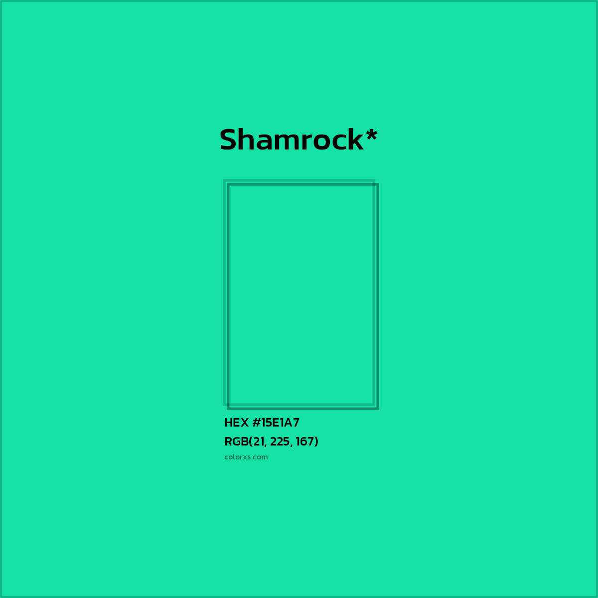 HEX #15E1A7 Color Name, Color Code, Palettes, Similar Paints, Images