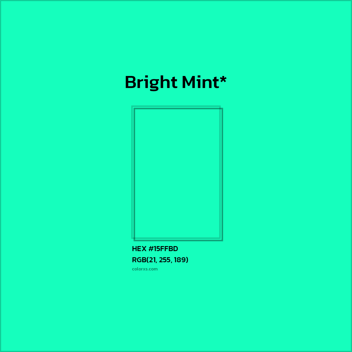HEX #15FFBD Color Name, Color Code, Palettes, Similar Paints, Images