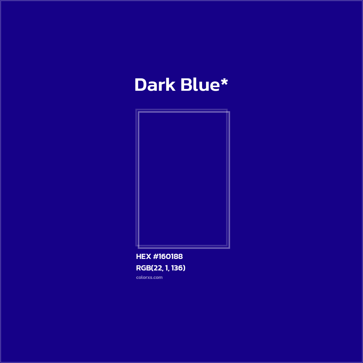 HEX #160188 Color Name, Color Code, Palettes, Similar Paints, Images