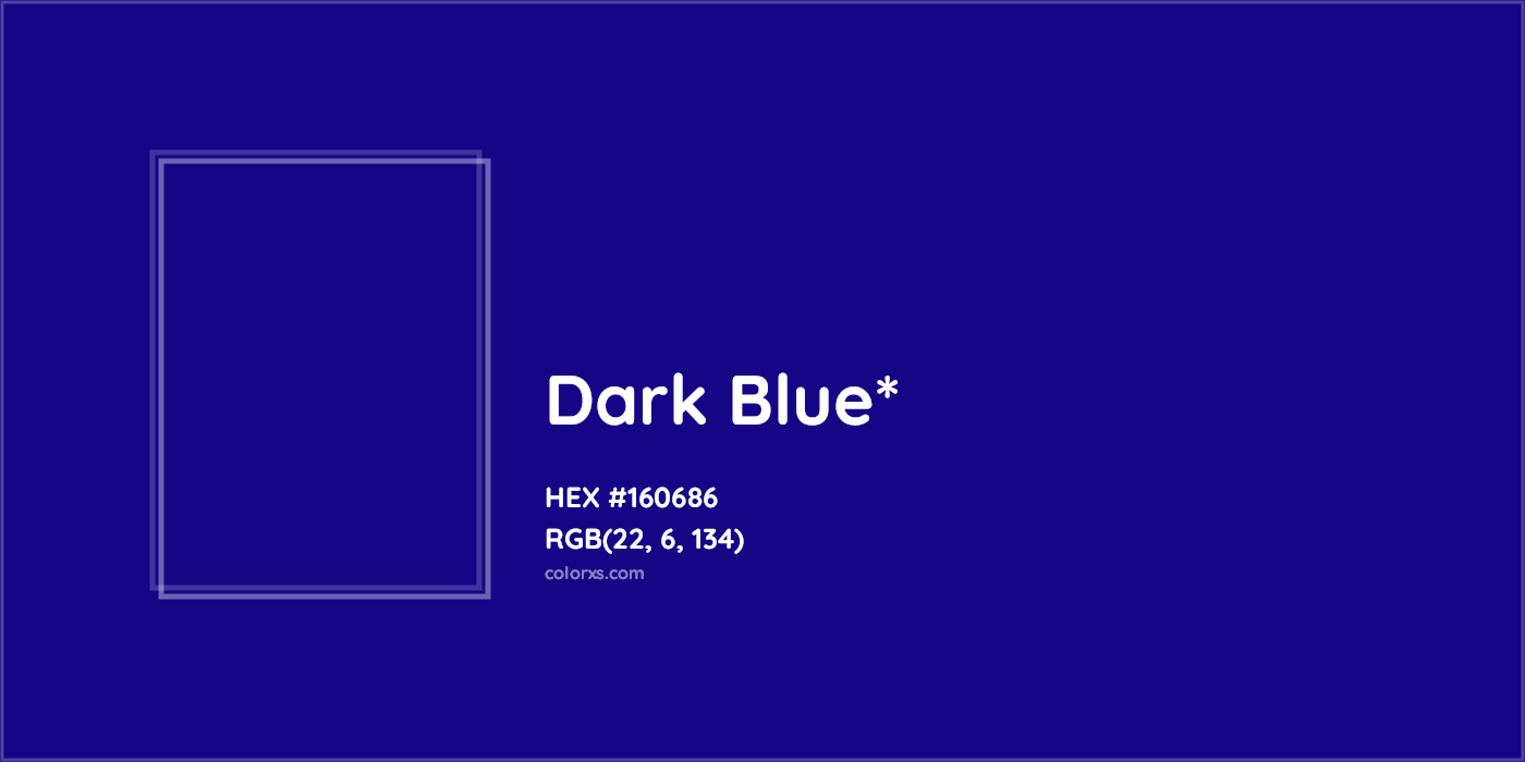 HEX #160686 Color Name, Color Code, Palettes, Similar Paints, Images