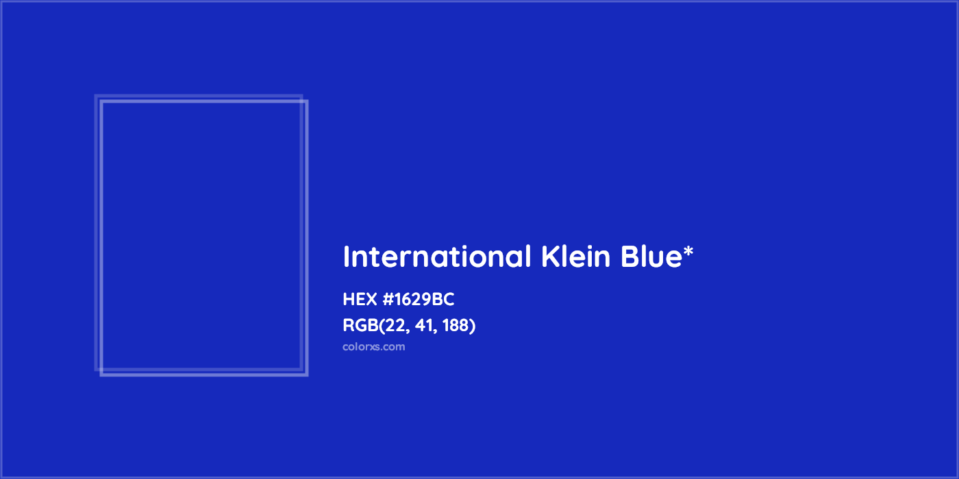 HEX #1629BC Color Name, Color Code, Palettes, Similar Paints, Images