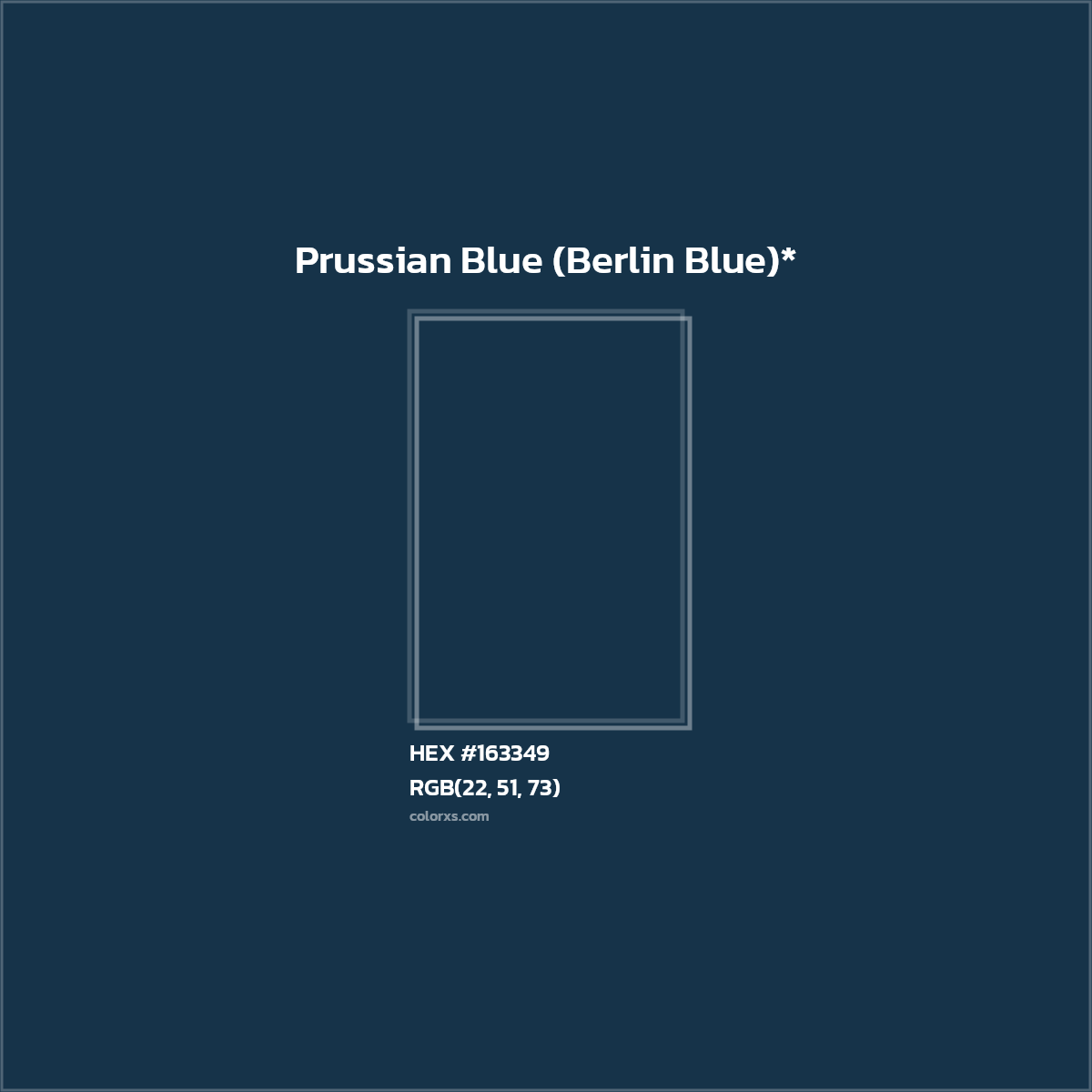 HEX #163349 Color Name, Color Code, Palettes, Similar Paints, Images