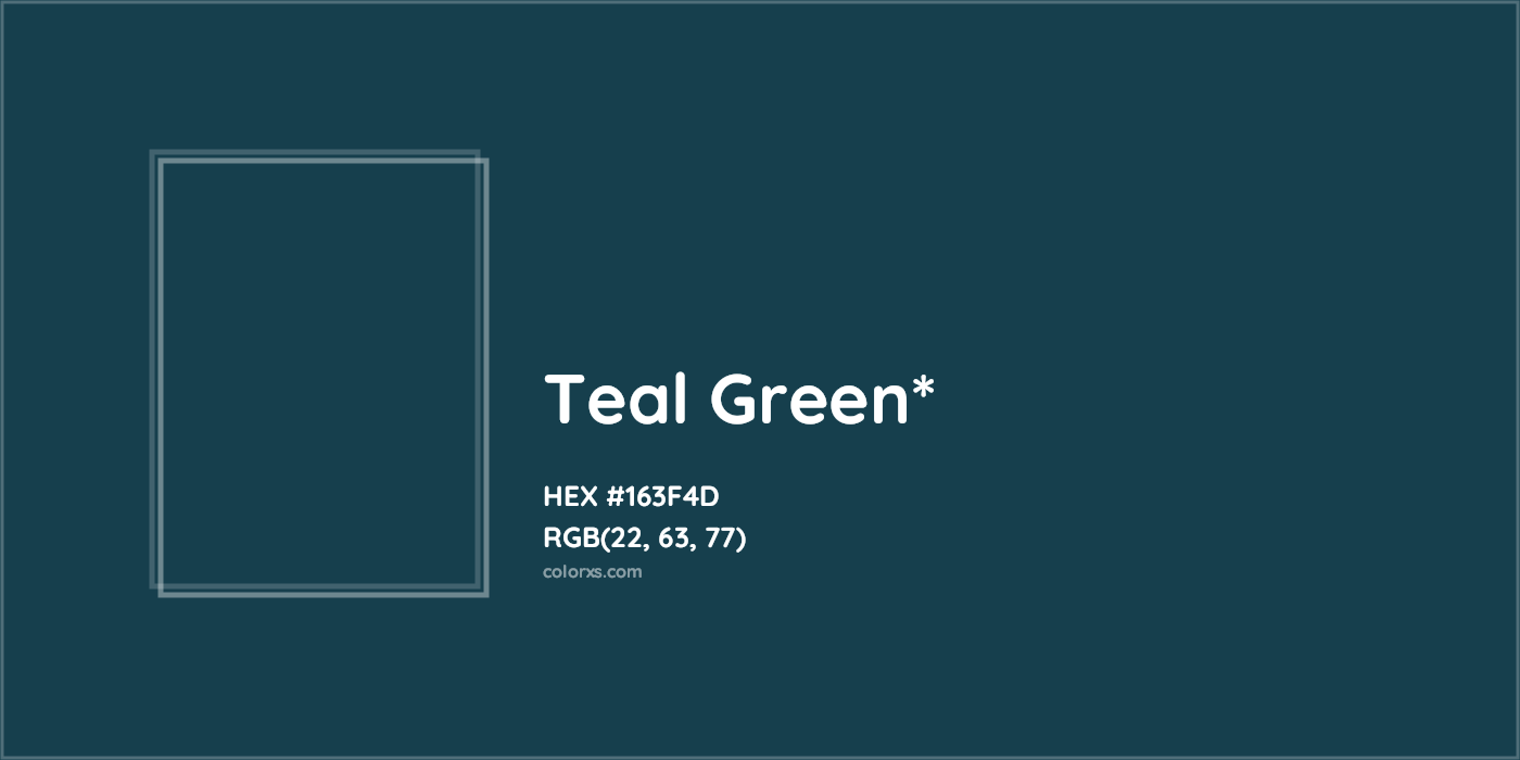 HEX #163F4D Color Name, Color Code, Palettes, Similar Paints, Images