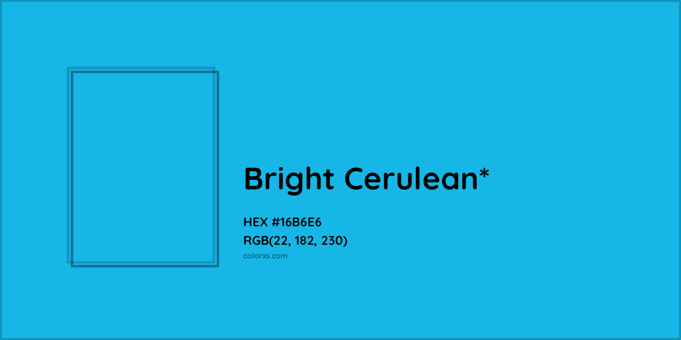 HEX #16B6E6 Color Name, Color Code, Palettes, Similar Paints, Images