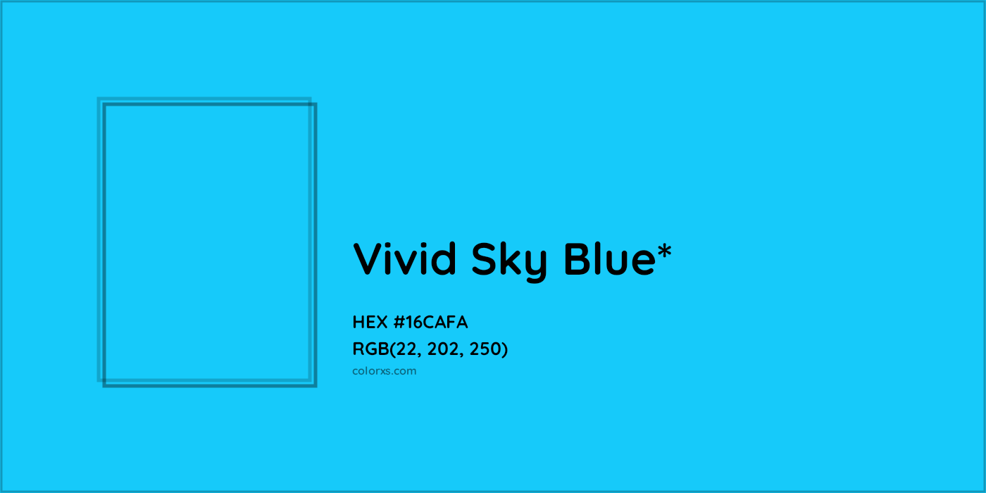 HEX #16CAFA Color Name, Color Code, Palettes, Similar Paints, Images