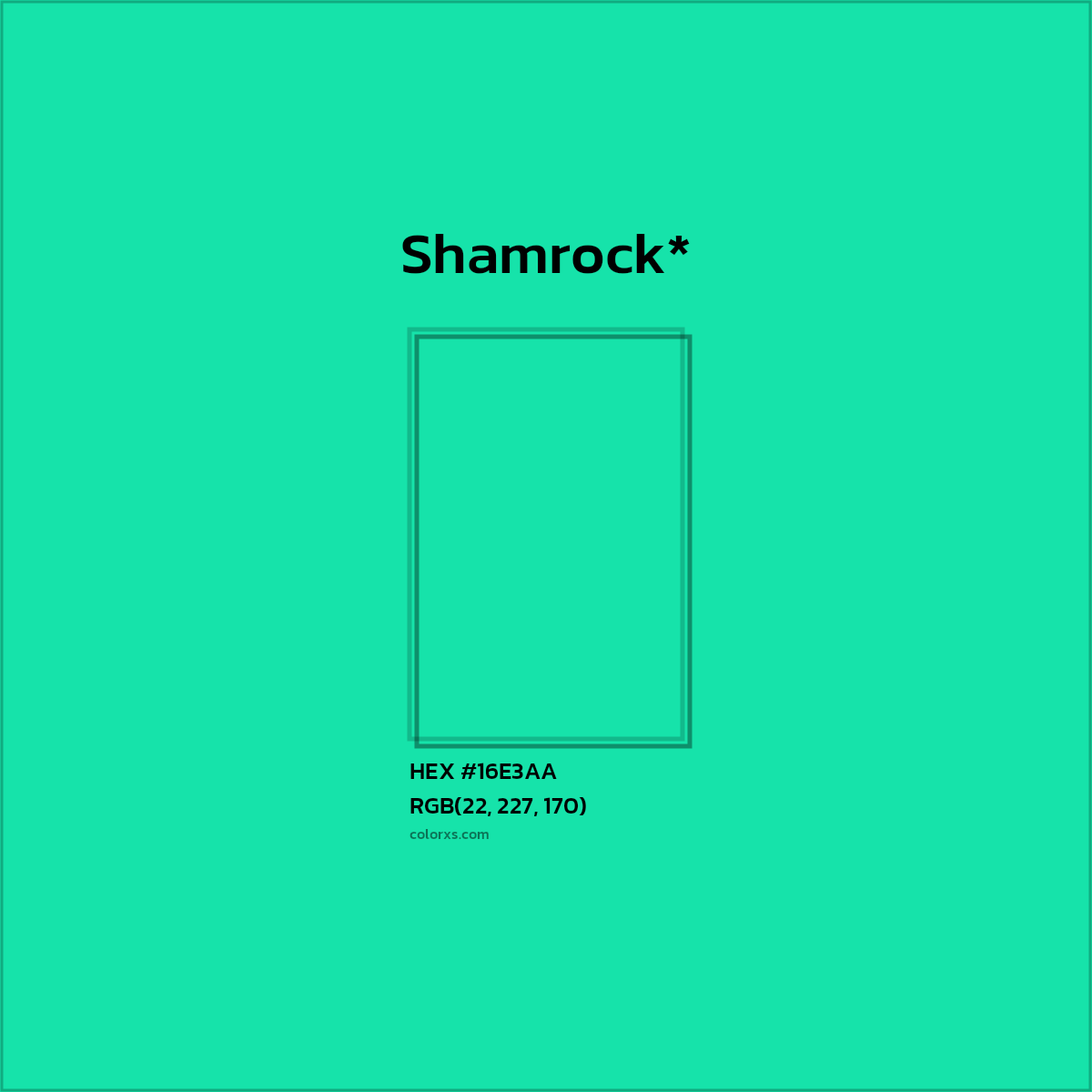 HEX #16E3AA Color Name, Color Code, Palettes, Similar Paints, Images