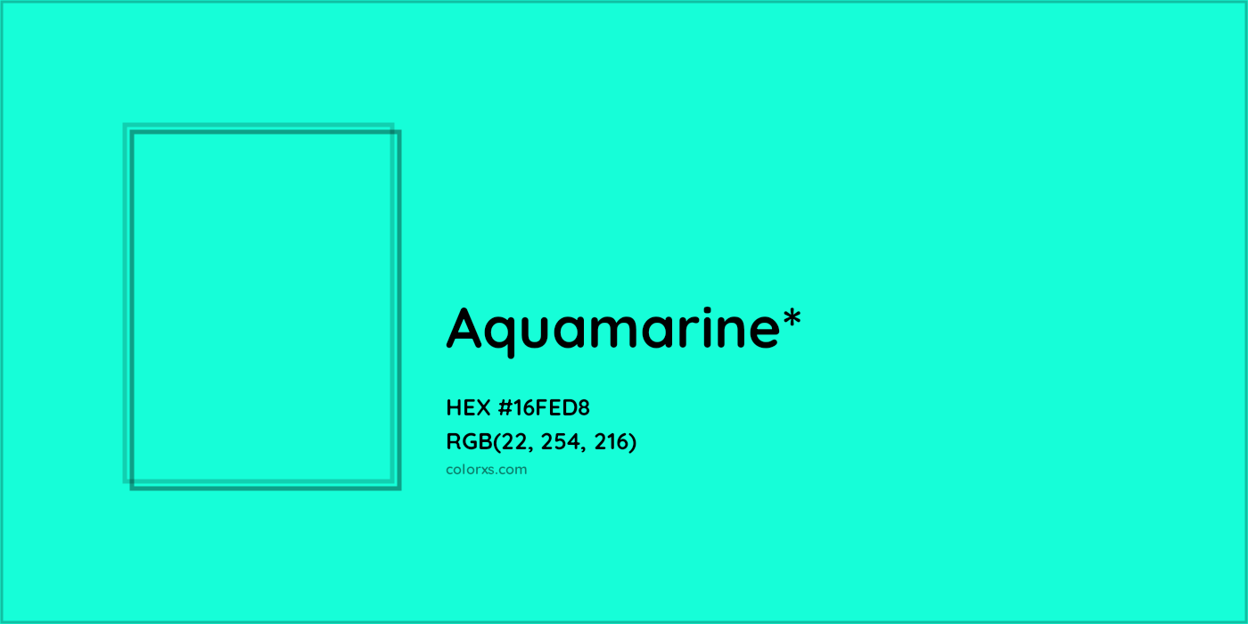 HEX #16FED8 Color Name, Color Code, Palettes, Similar Paints, Images