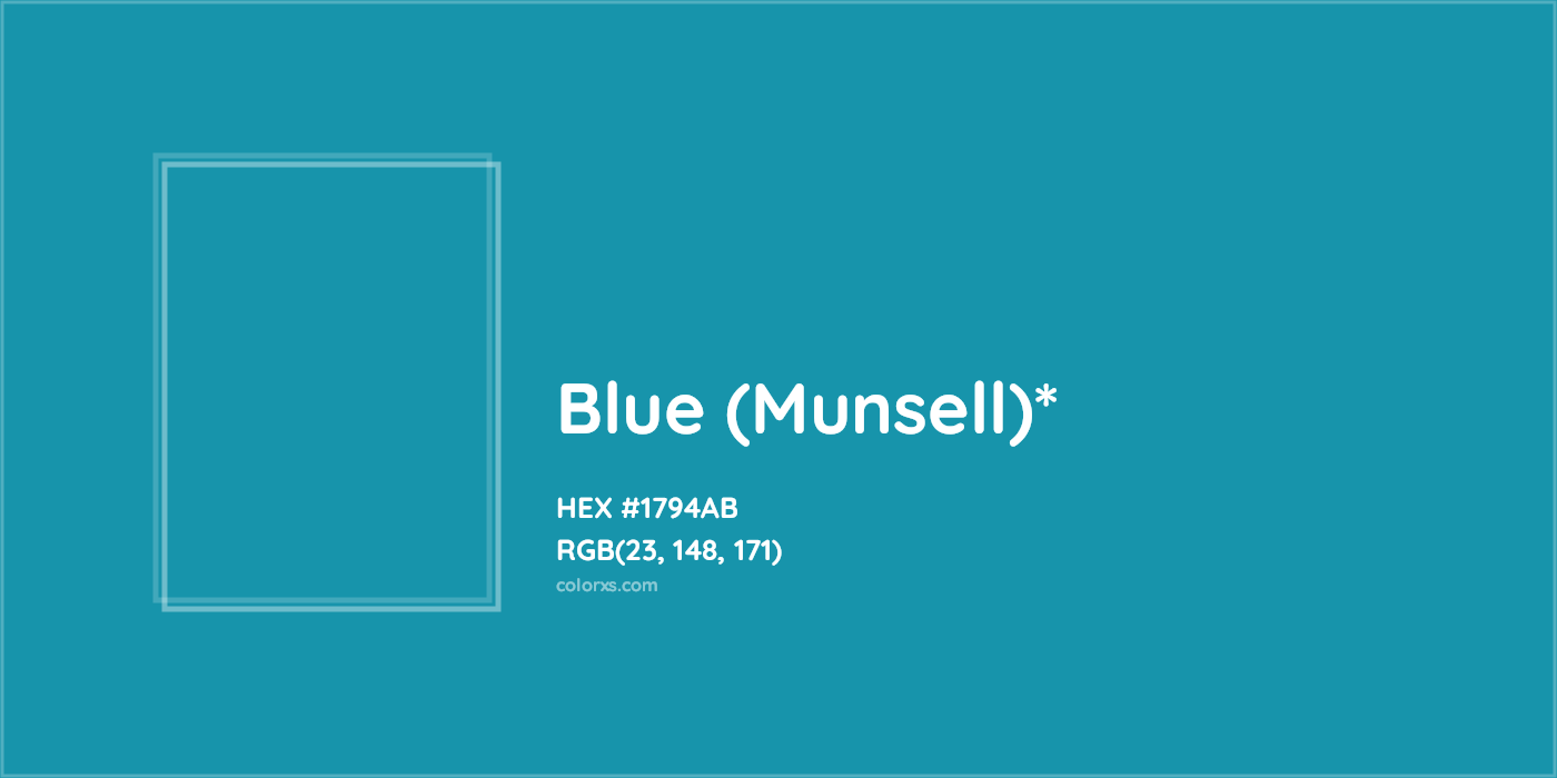 HEX #1794AB Color Name, Color Code, Palettes, Similar Paints, Images
