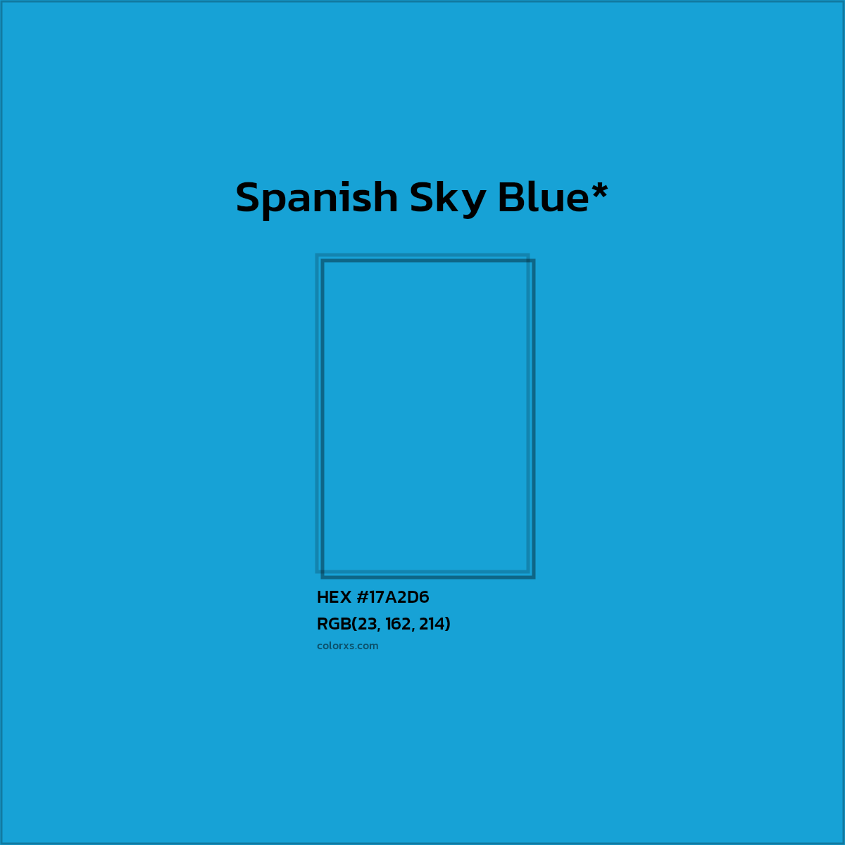 HEX #17A2D6 Color Name, Color Code, Palettes, Similar Paints, Images