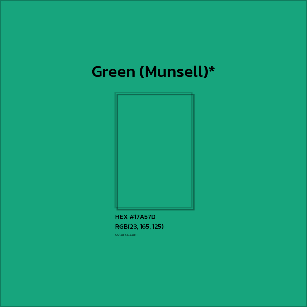HEX #17A57D Color Name, Color Code, Palettes, Similar Paints, Images