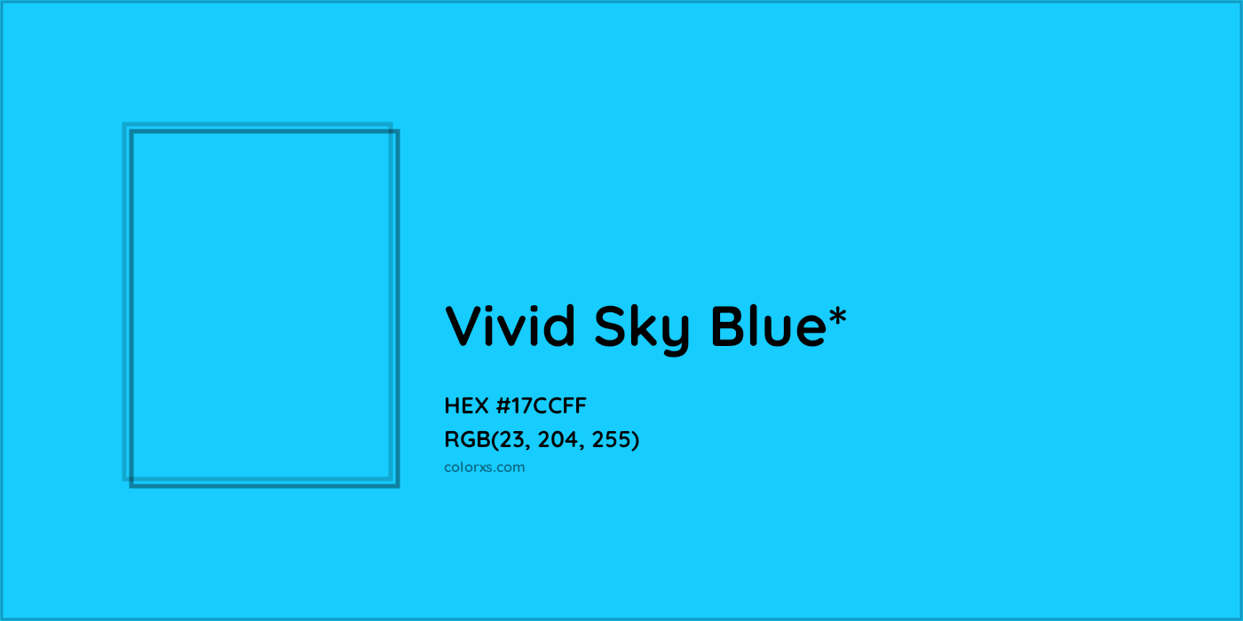 HEX #17CCFF Color Name, Color Code, Palettes, Similar Paints, Images