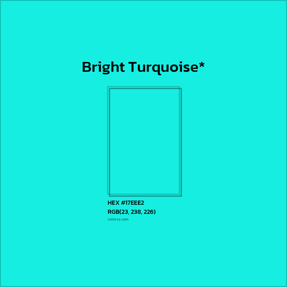 HEX #17EEE2 Color Name, Color Code, Palettes, Similar Paints, Images