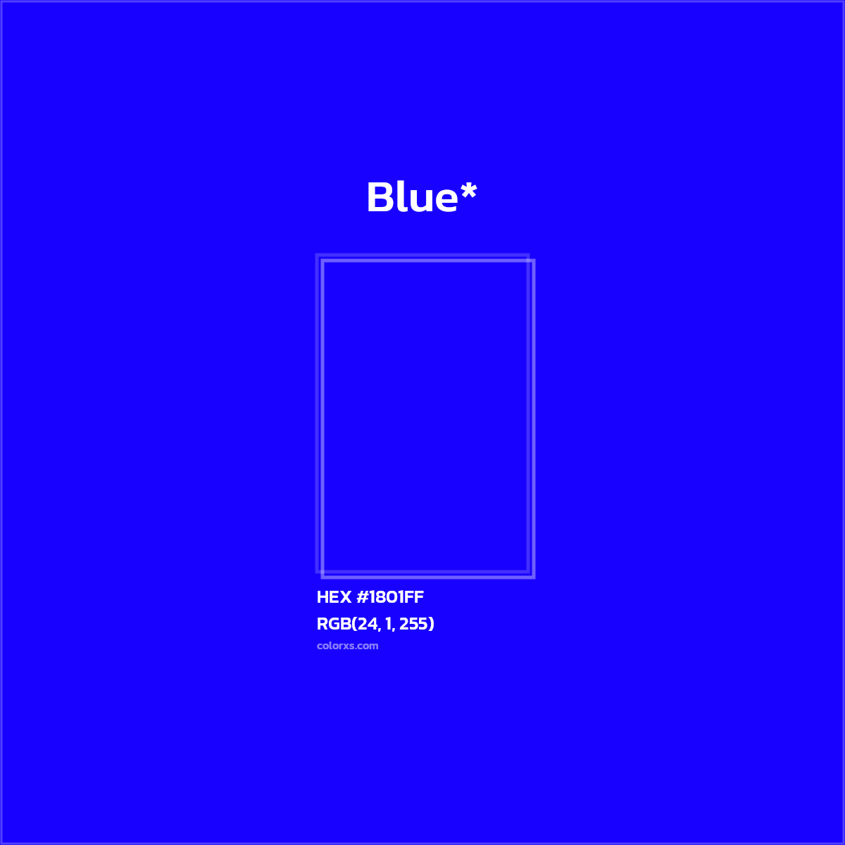 HEX #1801FF Color Name, Color Code, Palettes, Similar Paints, Images