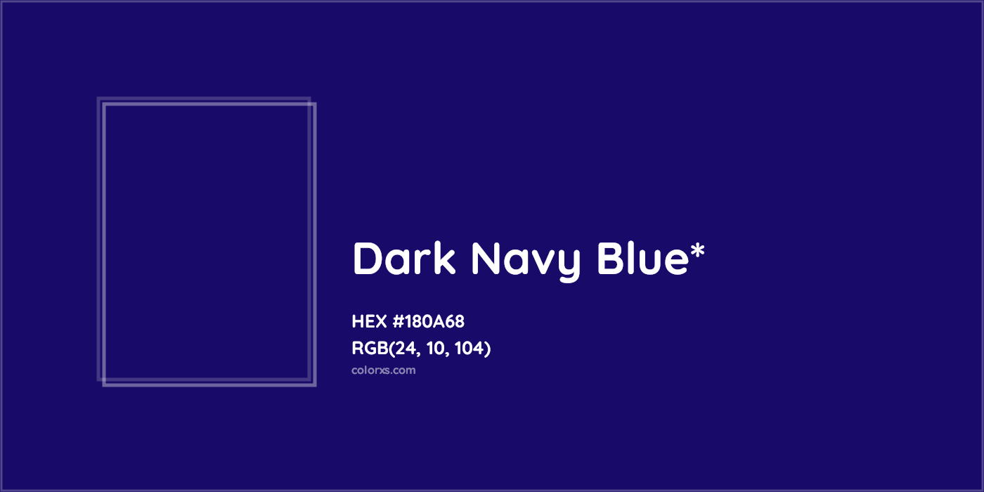 HEX #180A68 Color Name, Color Code, Palettes, Similar Paints, Images