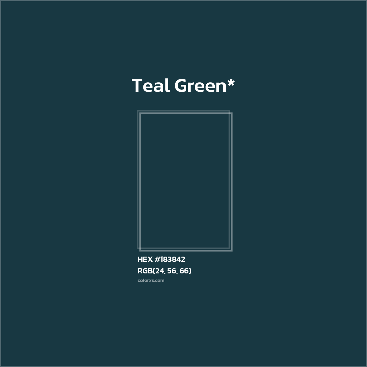 HEX #183842 Color Name, Color Code, Palettes, Similar Paints, Images
