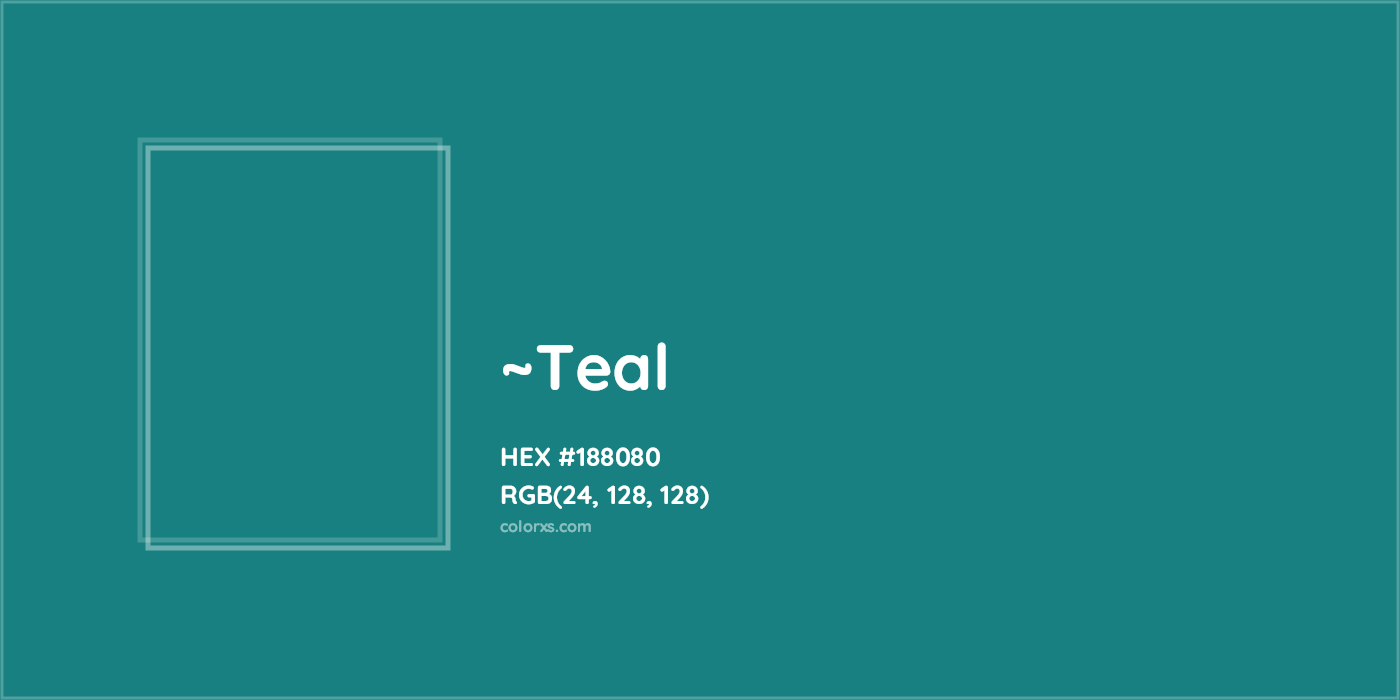 HEX #188080 Color Name, Color Code, Palettes, Similar Paints, Images