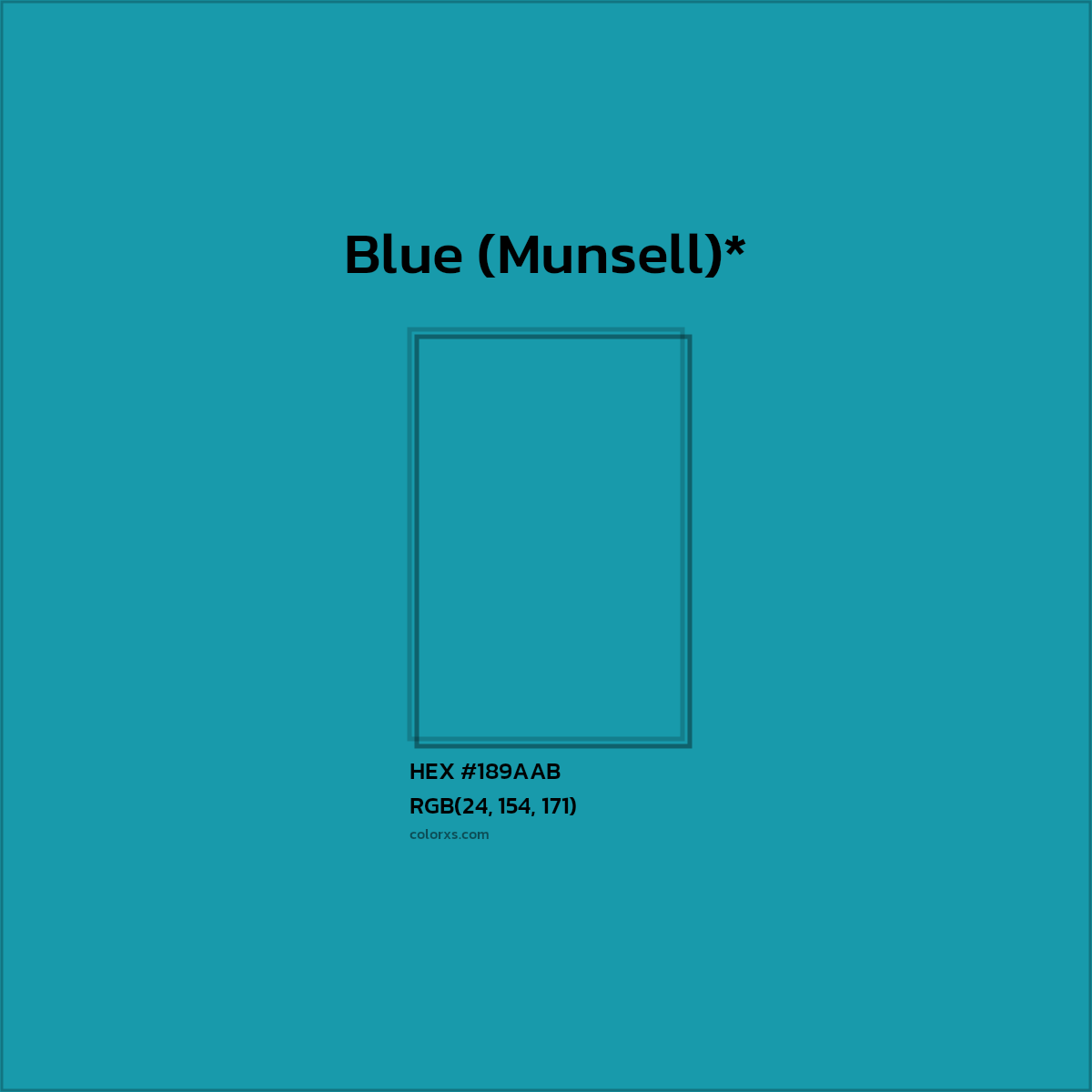 HEX #189AAB Color Name, Color Code, Palettes, Similar Paints, Images