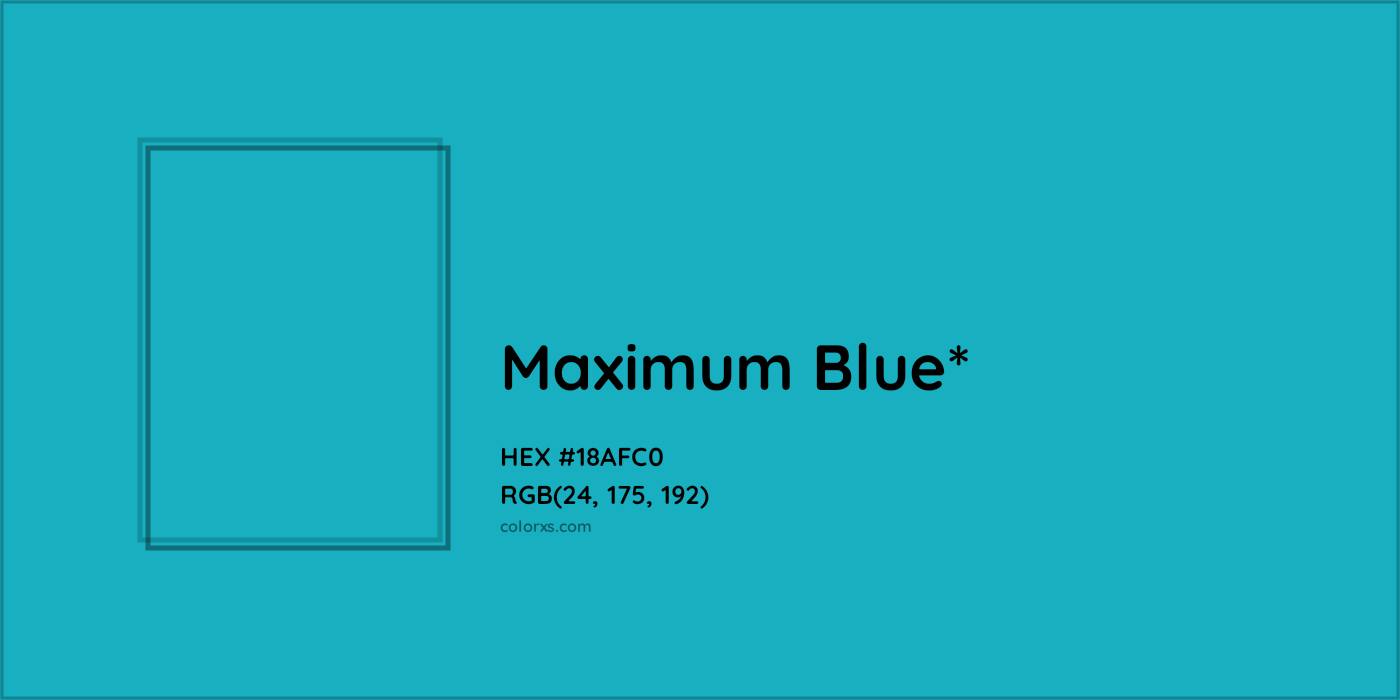 HEX #18AFC0 Color Name, Color Code, Palettes, Similar Paints, Images