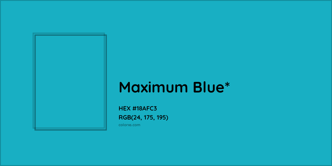 HEX #18AFC3 Color Name, Color Code, Palettes, Similar Paints, Images