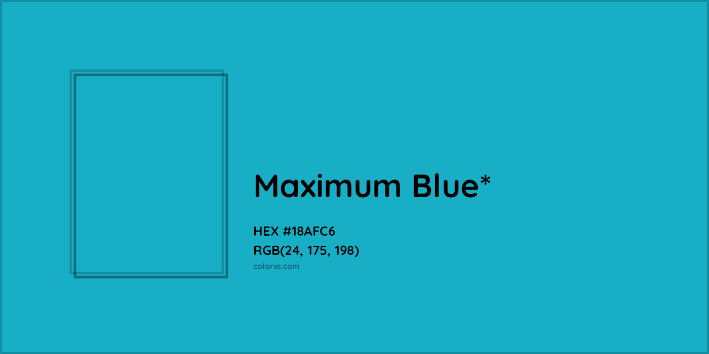 HEX #18AFC6 Color Name, Color Code, Palettes, Similar Paints, Images