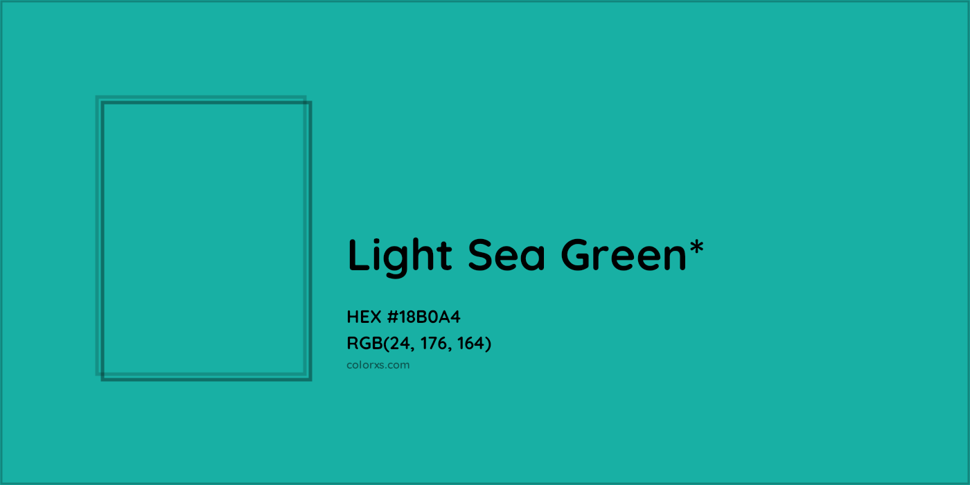 HEX #18B0A4 Color Name, Color Code, Palettes, Similar Paints, Images
