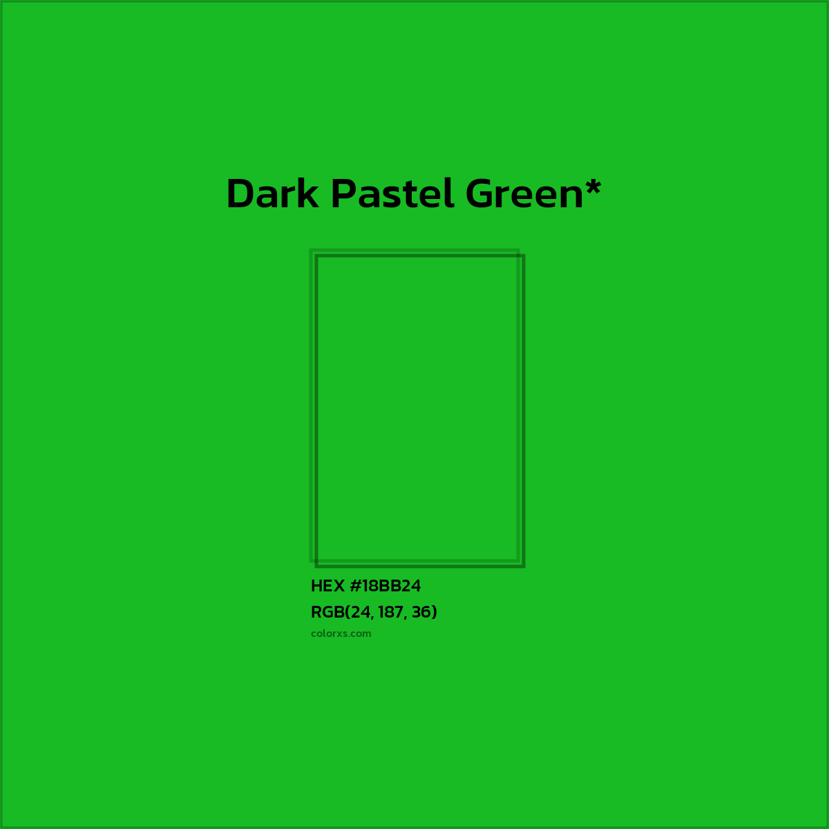 HEX #18BB24 Color Name, Color Code, Palettes, Similar Paints, Images