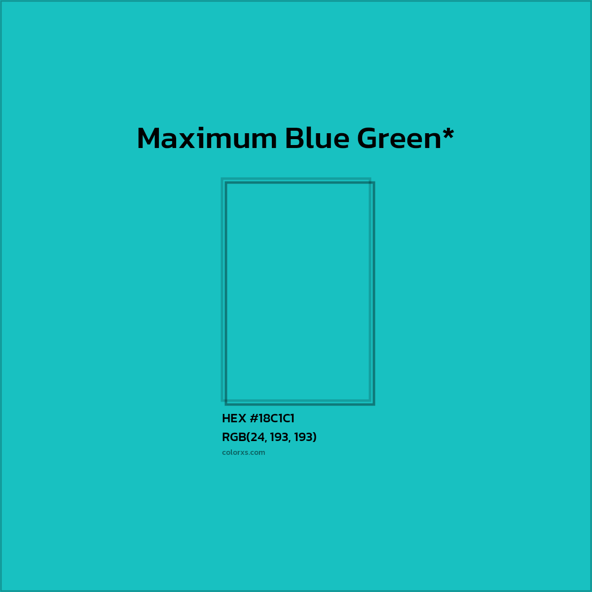 HEX #18C1C1 Color Name, Color Code, Palettes, Similar Paints, Images
