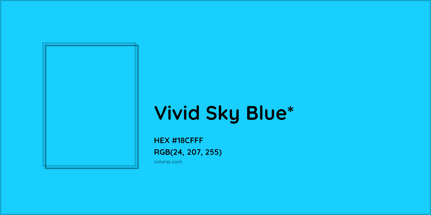 HEX #18CFFF Color Name, Color Code, Palettes, Similar Paints, Images
