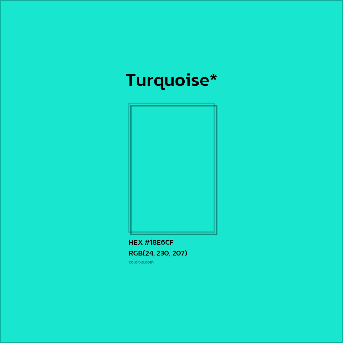 HEX #18E6CF Color Name, Color Code, Palettes, Similar Paints, Images
