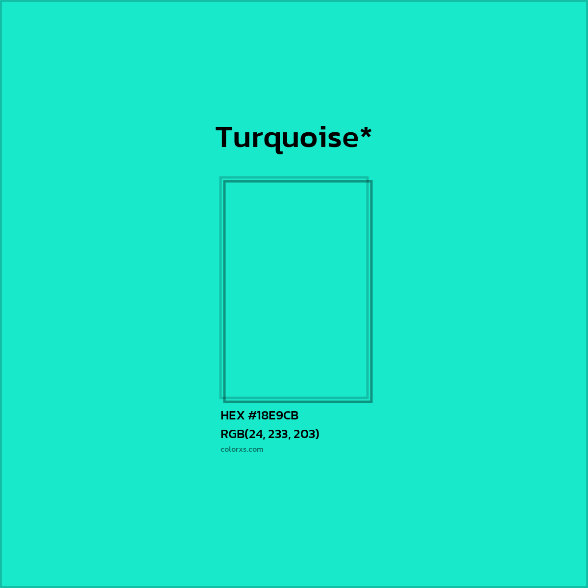 HEX #18E9CB Color Name, Color Code, Palettes, Similar Paints, Images