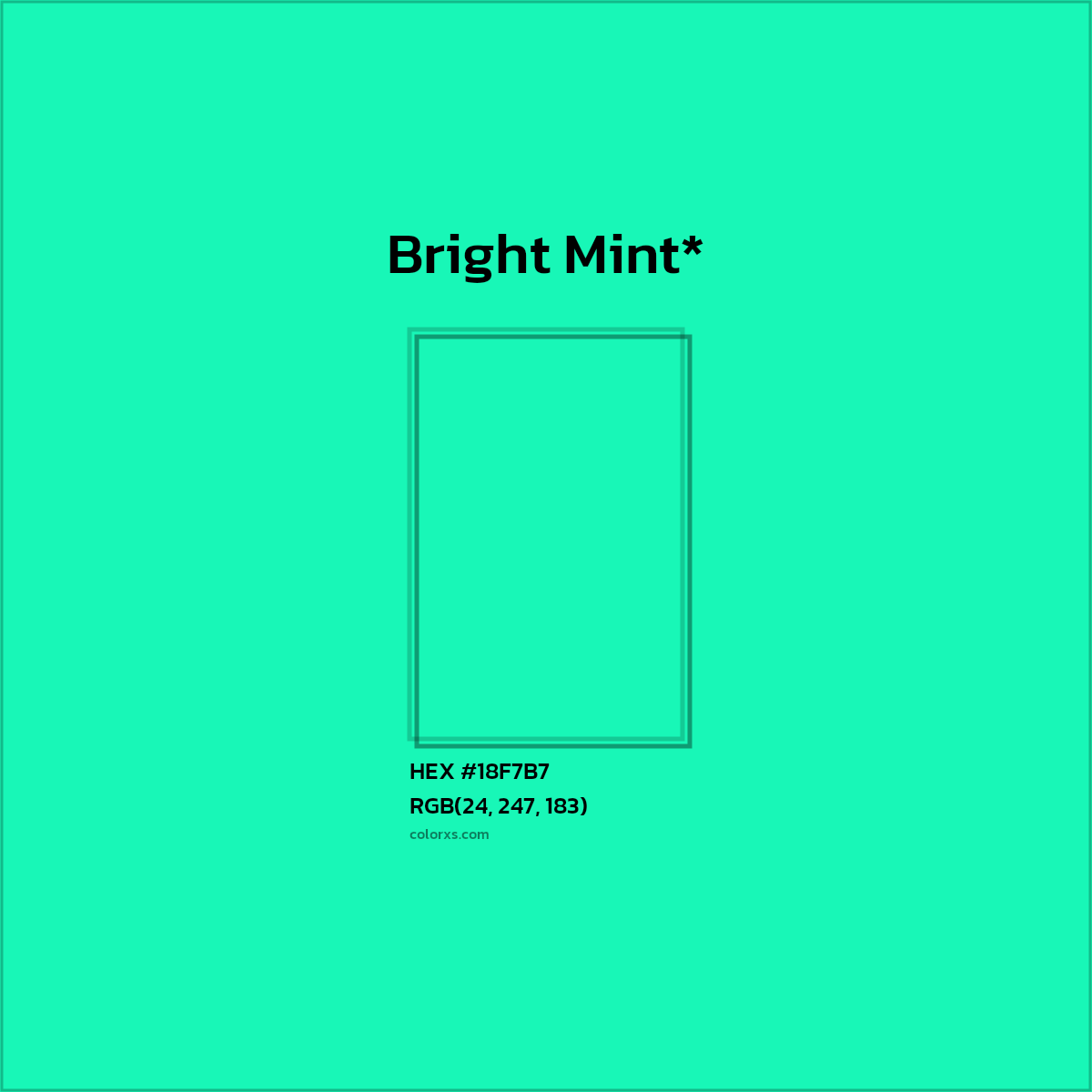 HEX #18F7B7 Color Name, Color Code, Palettes, Similar Paints, Images