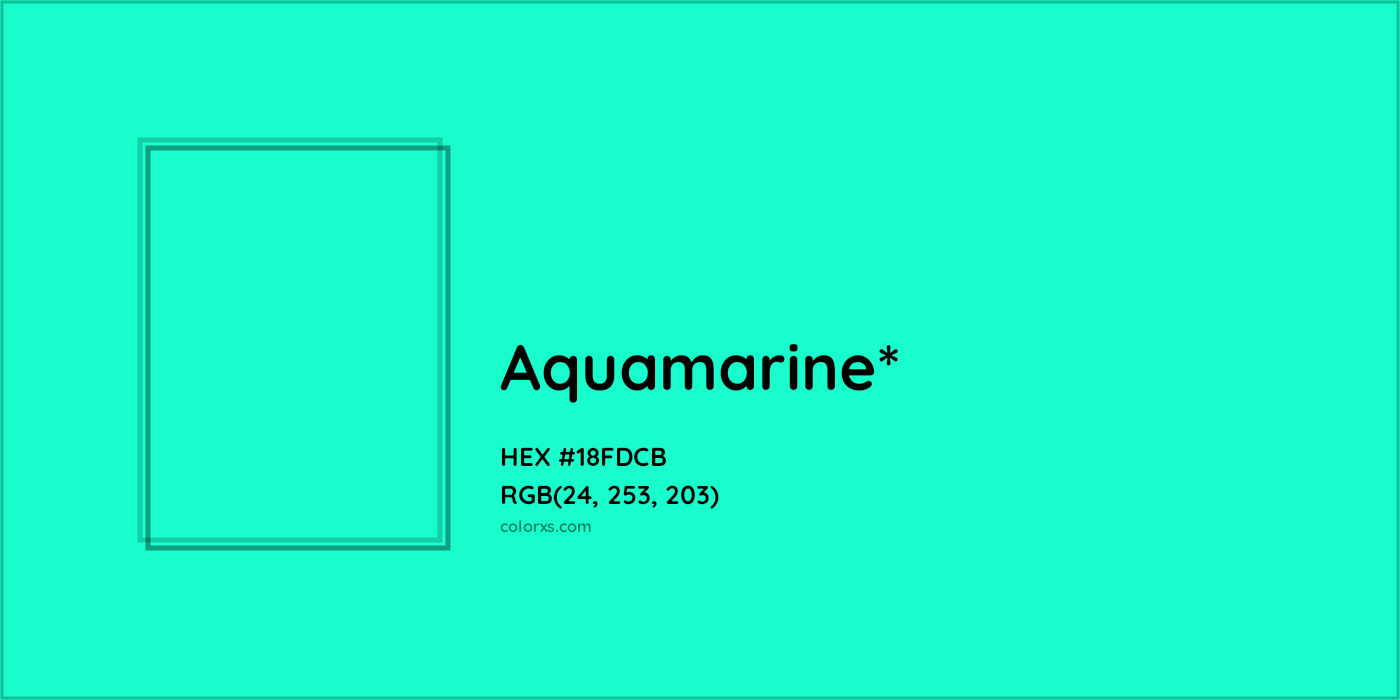 HEX #18FDCB Color Name, Color Code, Palettes, Similar Paints, Images
