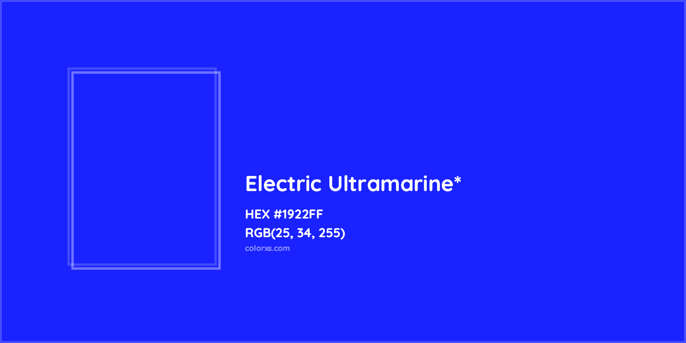 HEX #1922FF Color Name, Color Code, Palettes, Similar Paints, Images