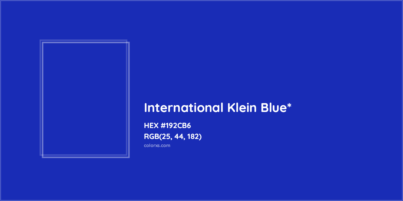 HEX #192CB6 Color Name, Color Code, Palettes, Similar Paints, Images
