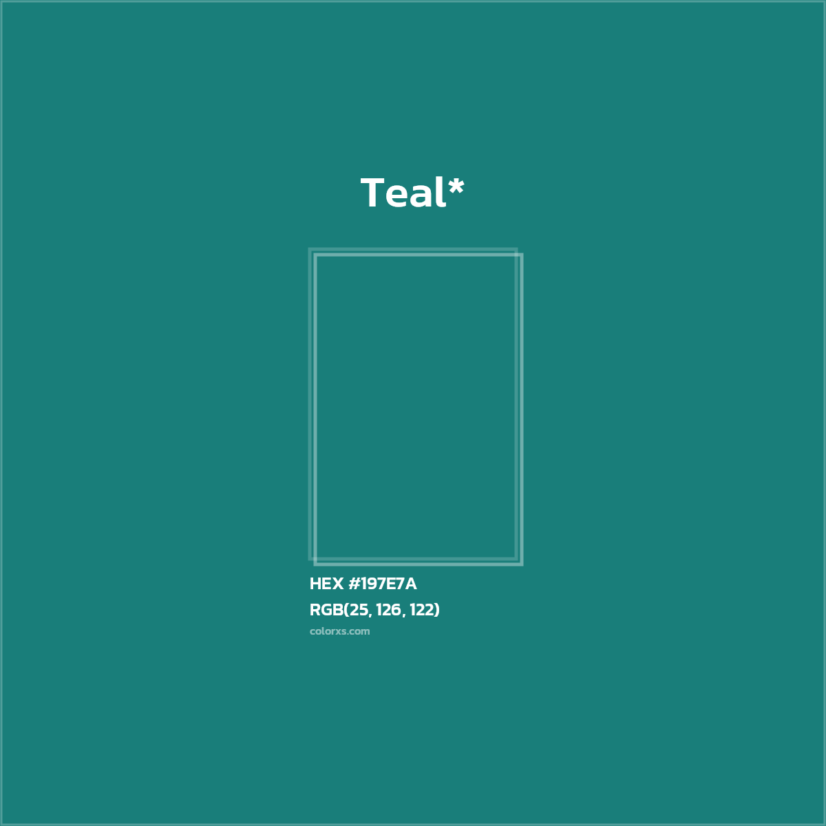 HEX #197E7A Color Name, Color Code, Palettes, Similar Paints, Images
