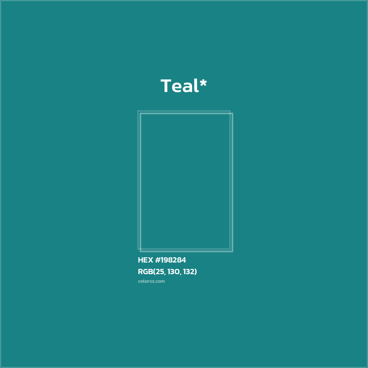 HEX #198284 Color Name, Color Code, Palettes, Similar Paints, Images
