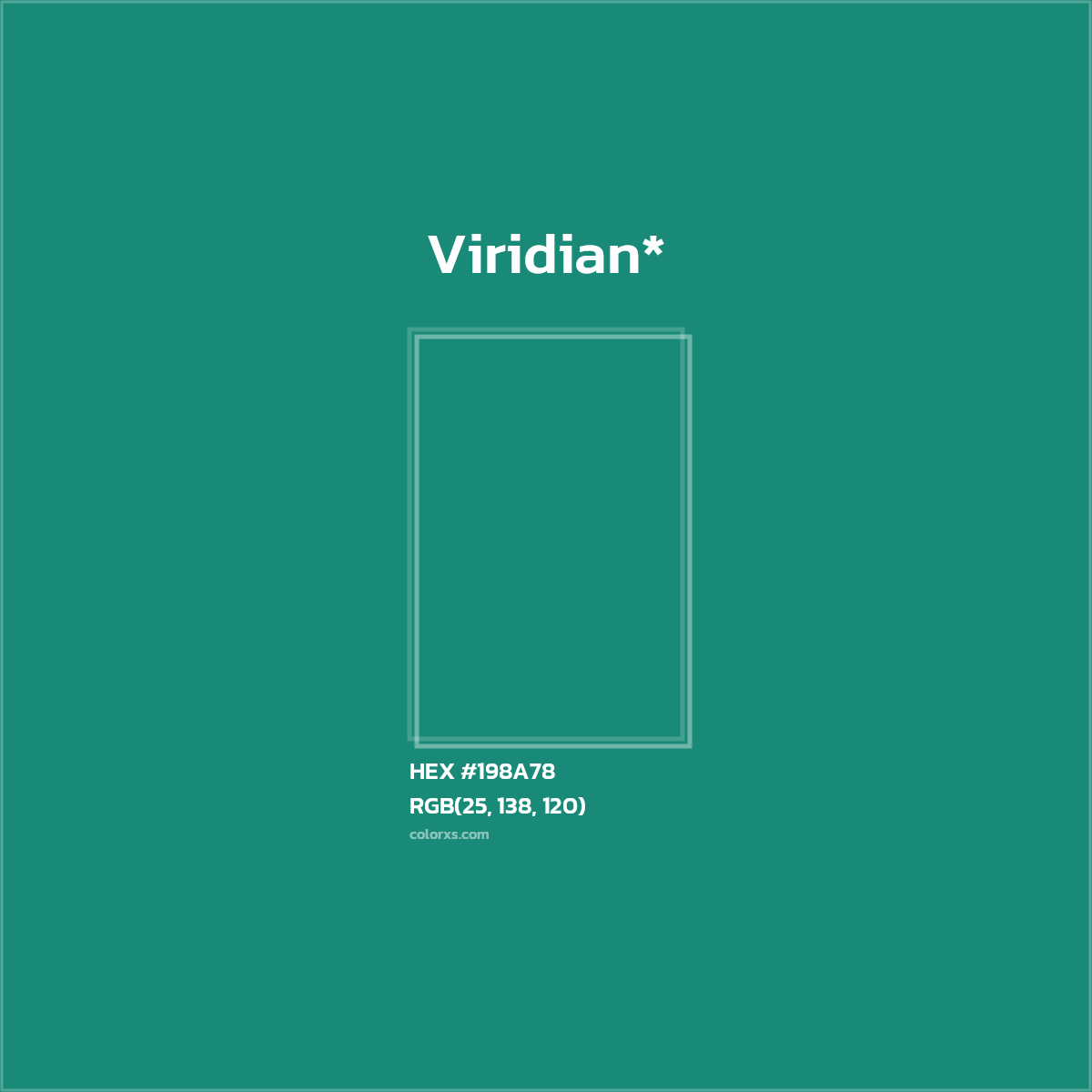 HEX #198A78 Color Name, Color Code, Palettes, Similar Paints, Images