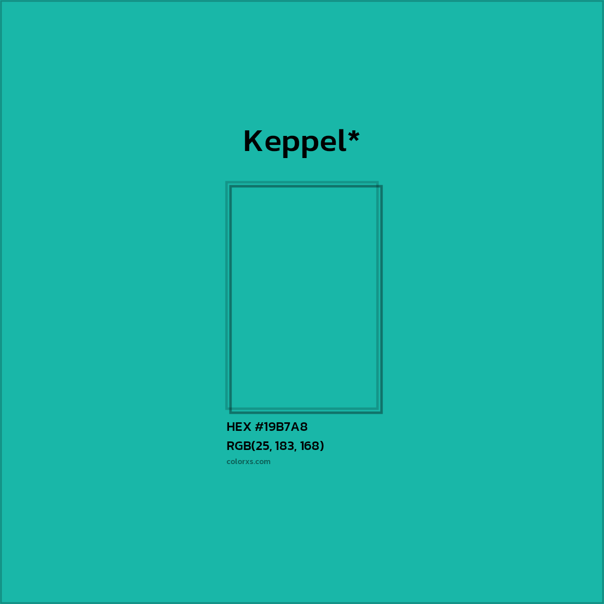 HEX #19B7A8 Color Name, Color Code, Palettes, Similar Paints, Images