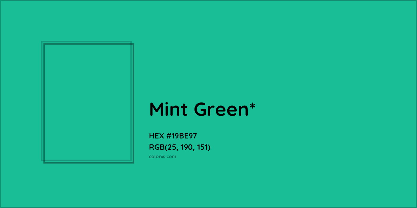 HEX #19BE97 Color Name, Color Code, Palettes, Similar Paints, Images