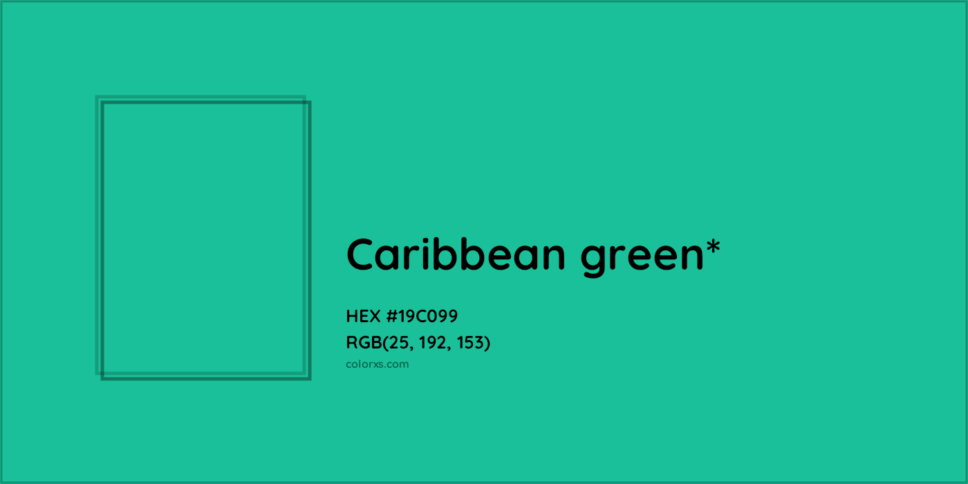 HEX #19C099 Color Name, Color Code, Palettes, Similar Paints, Images
