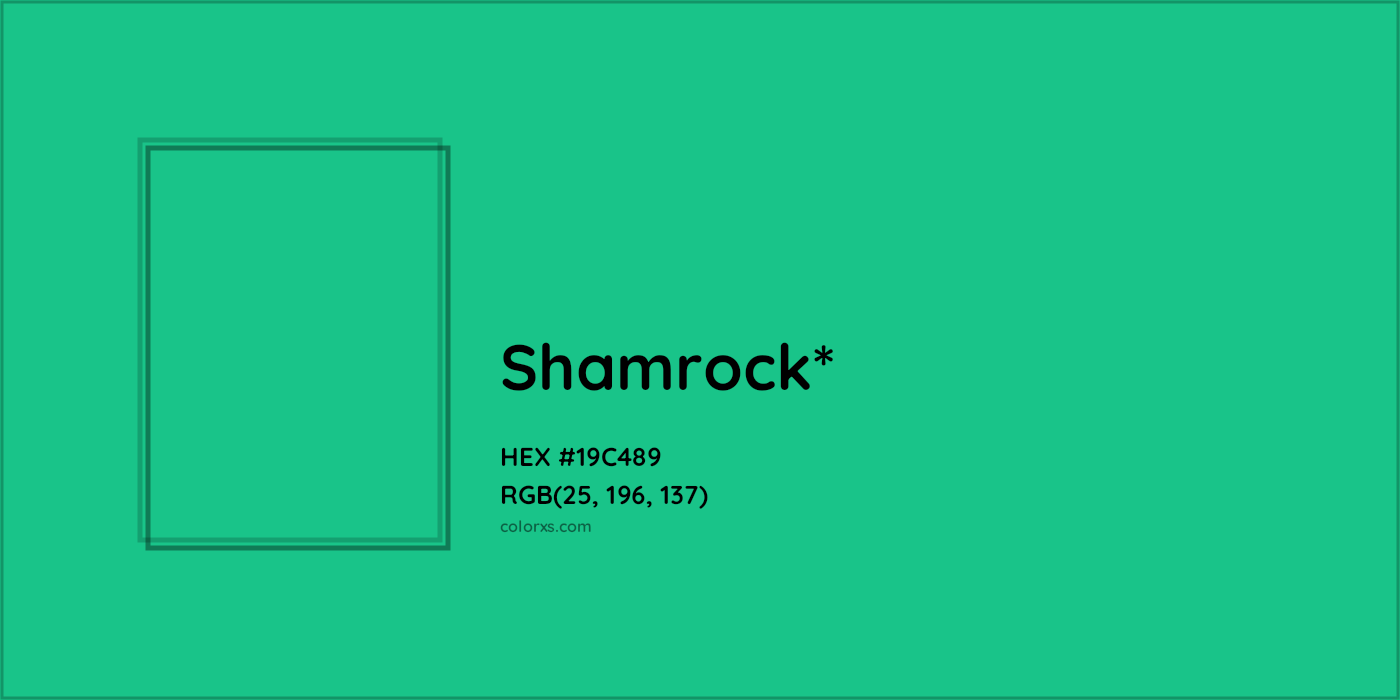HEX #19C489 Color Name, Color Code, Palettes, Similar Paints, Images