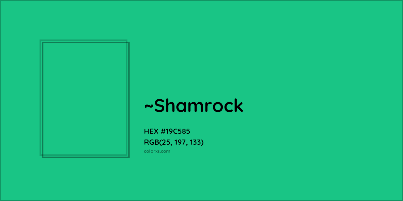 HEX #19C585 Color Name, Color Code, Palettes, Similar Paints, Images