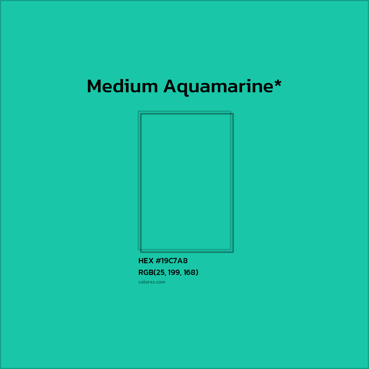 HEX #19C7A8 Color Name, Color Code, Palettes, Similar Paints, Images