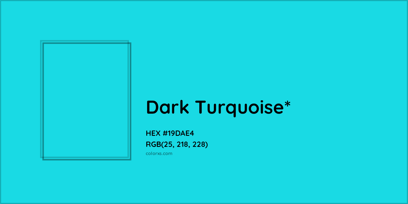 HEX #19DAE4 Color Name, Color Code, Palettes, Similar Paints, Images
