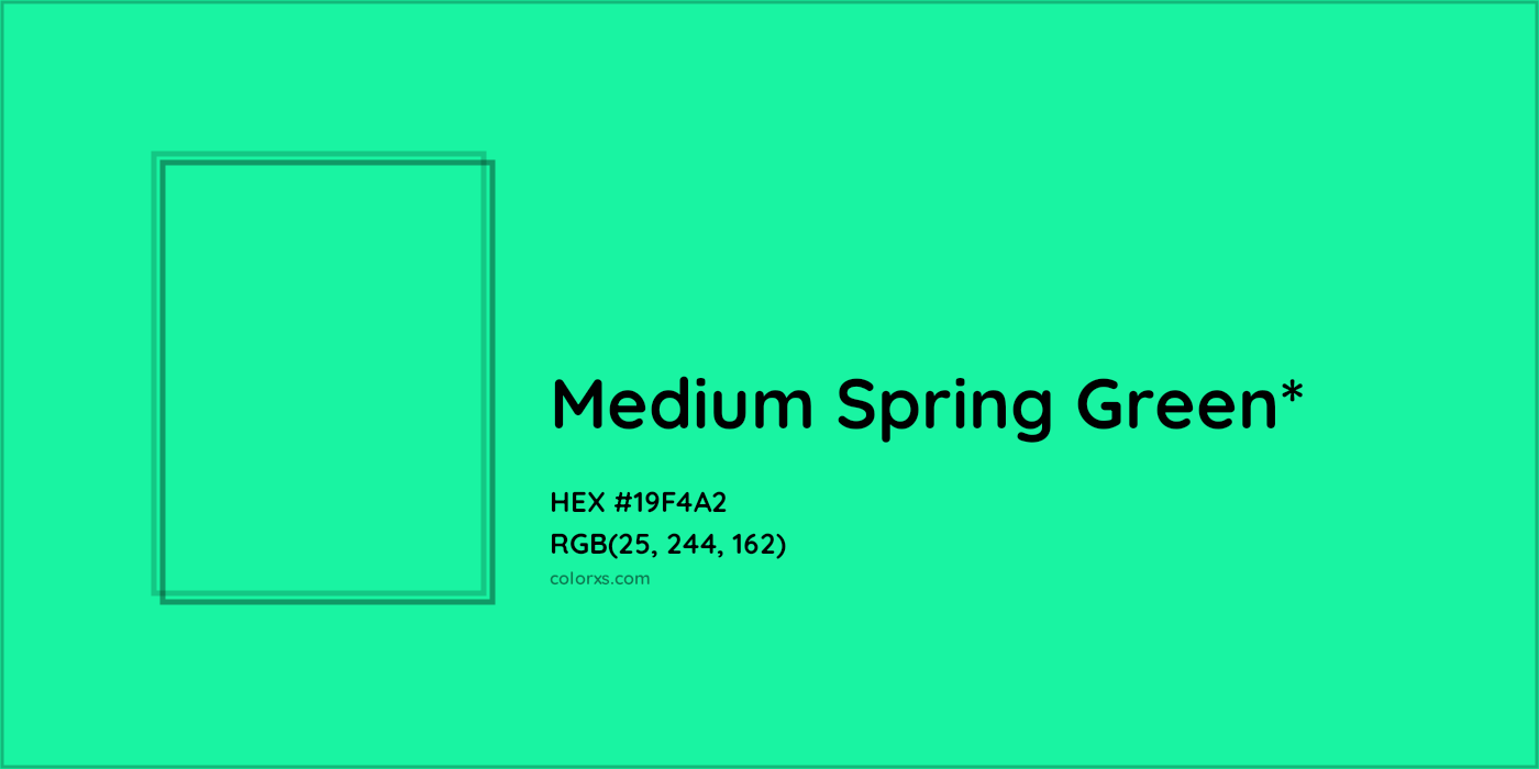 HEX #19F4A2 Color Name, Color Code, Palettes, Similar Paints, Images