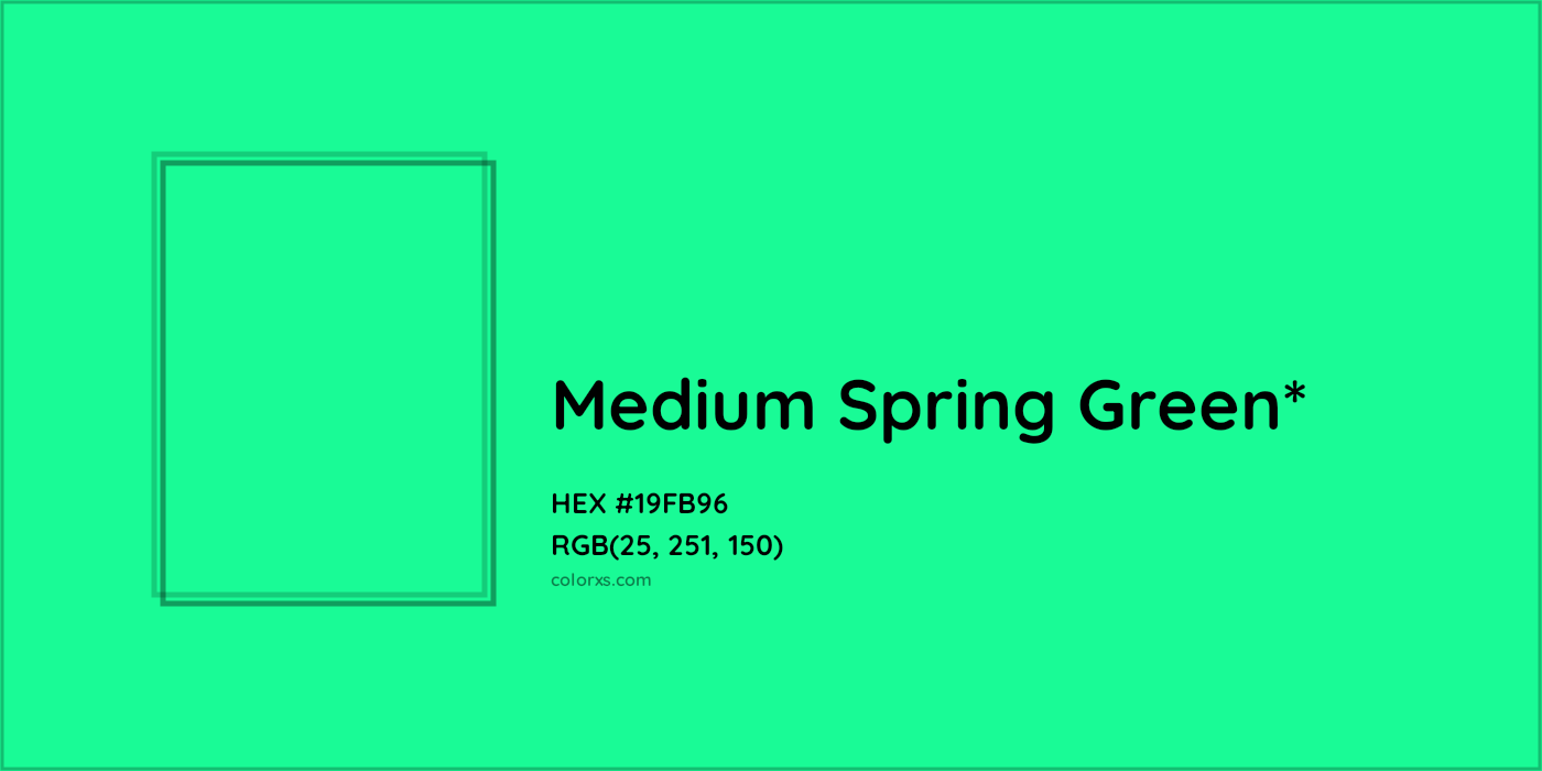 HEX #19FB96 Color Name, Color Code, Palettes, Similar Paints, Images