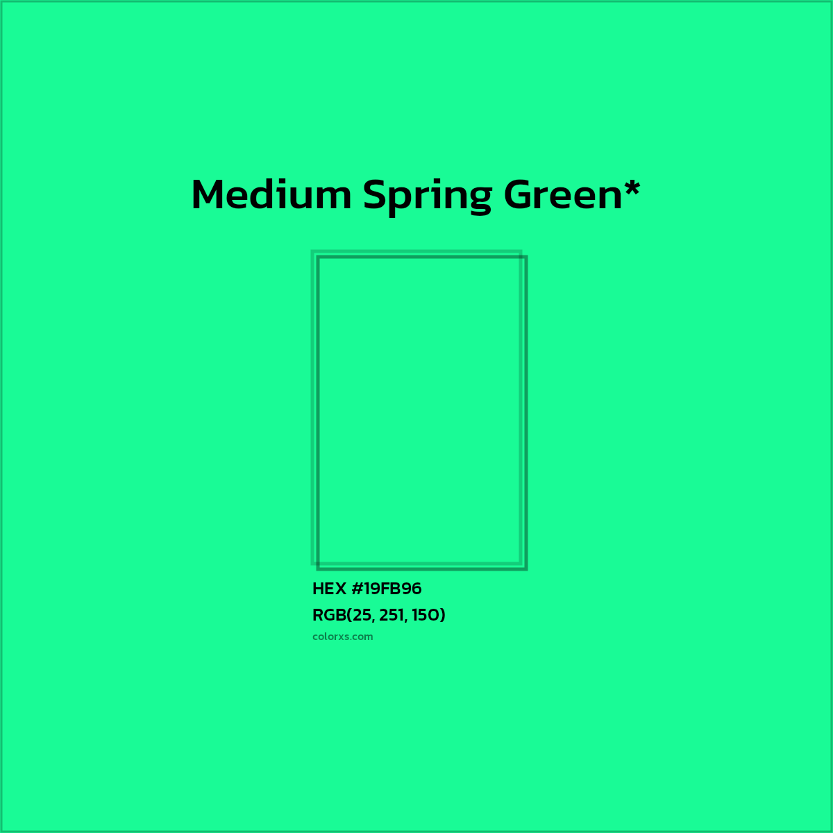 HEX #19FB96 Color Name, Color Code, Palettes, Similar Paints, Images