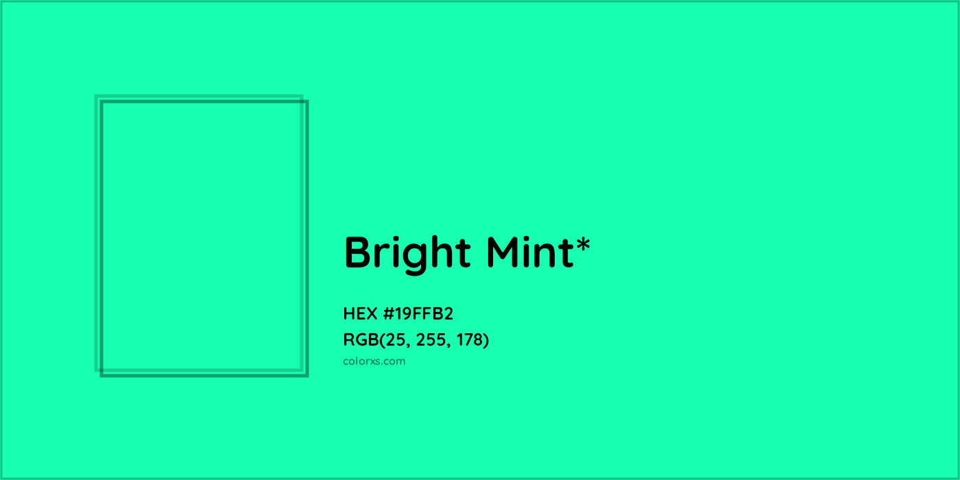 HEX #19FFB2 Color Name, Color Code, Palettes, Similar Paints, Images
