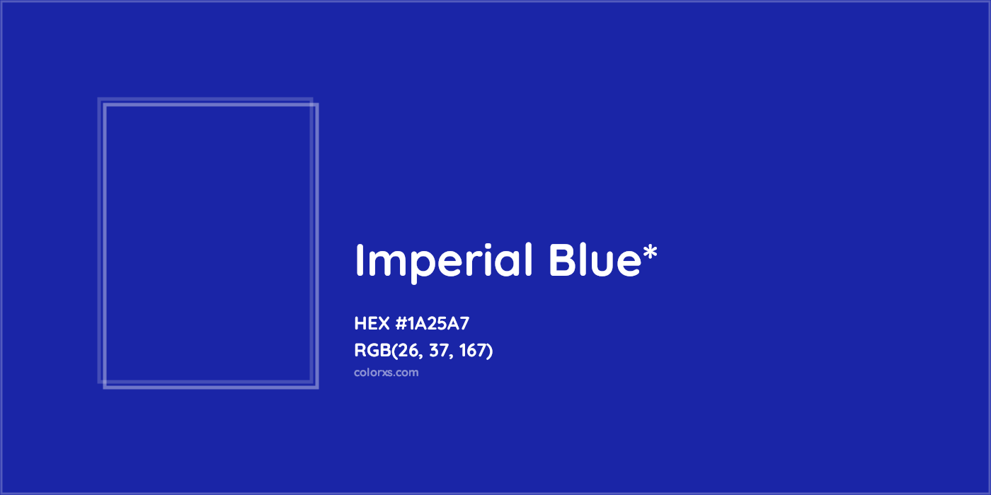 HEX #1A25A7 Color Name, Color Code, Palettes, Similar Paints, Images